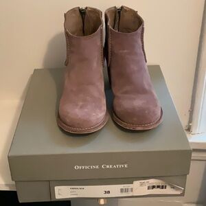 Officine Creative Mauve Suede Ankle Boots